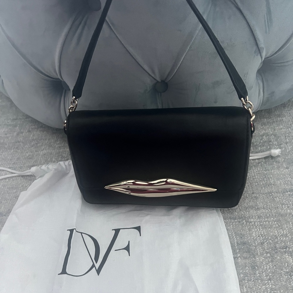 DVF butter soft black leather handbag